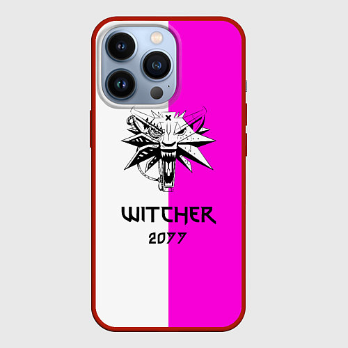Чехол iPhone 13 Pro The Witcher line / 3D-Красный – фото 1