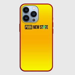 Чехол для iPhone 13 Pro PUBG gradient steel, цвет: 3D-красный