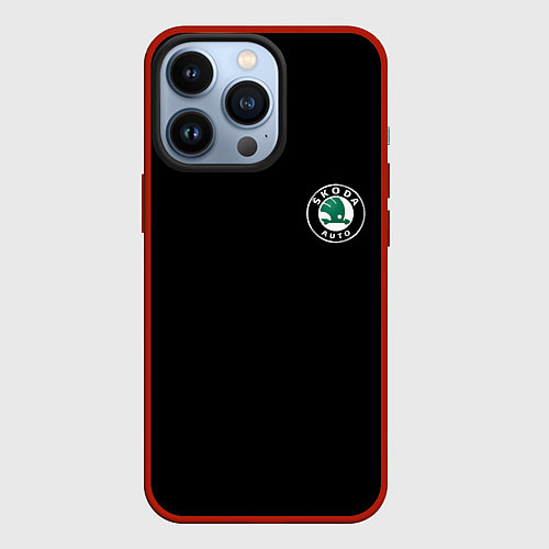 Чехол iPhone 13 Pro Skoda logo auto / 3D-Красный – фото 1