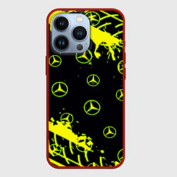 Чехол для iPhone 13 Pro Mercedes кислотные логотипы, цвет: 3D-красный