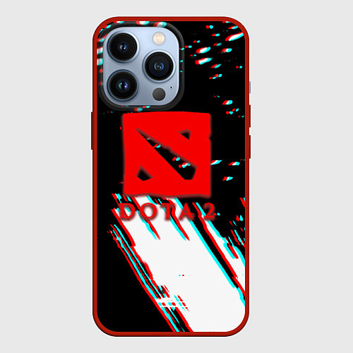 Чехол iPhone 13 Pro Dota 2 glitch color / 3D-Красный – фото 1