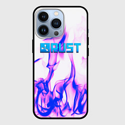 Чехол для iPhone 13 Pro RUST game neon steel, цвет: 3D-черный