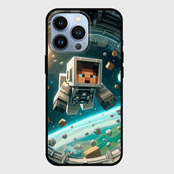 Чехол для iPhone 13 Pro An astronaut in outer space - Minecraft, цвет: 3D-черный