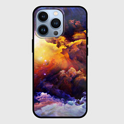 Чехол для iPhone 13 Pro Абстрактные космические краски, цвет: 3D-черный