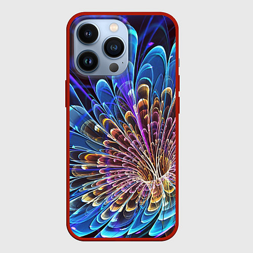 Чехол iPhone 13 Pro Оптический цветок узор / 3D-Красный – фото 1