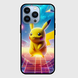 Чехол для iPhone 13 Pro Funny Pikachu - vaporwave, цвет: 3D-черный