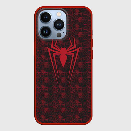 Чехол iPhone 13 Pro Spider-Man logo / 3D-Красный – фото 1