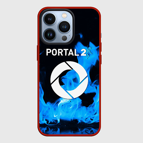 Чехол iPhone 13 Pro Portal 2 blue flame / 3D-Красный – фото 1