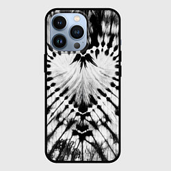 Чехол для iPhone 13 Pro Абстрактное сердце - черно-белый тай-дай, цвет: 3D-черный