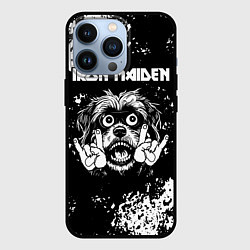 Чехол для iPhone 13 Pro Iron Maiden рок пес, цвет: 3D-черный