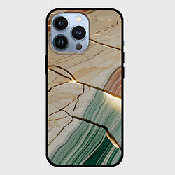 Чехол для iPhone 13 Pro Светящийся мрамор, цвет: 3D-черный