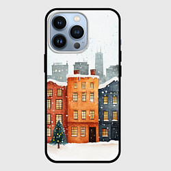 Чехол для iPhone 13 Pro Старый новогодний город, цвет: 3D-черный