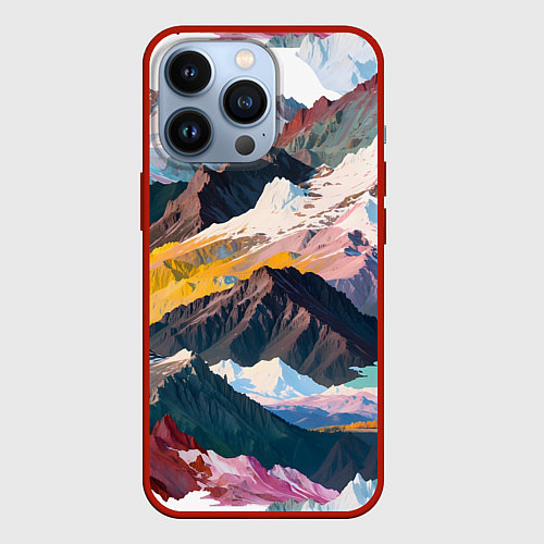 Чехол iPhone 13 Pro Искусство гор / 3D-Красный – фото 1