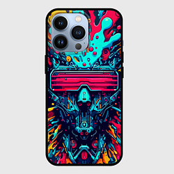 Чехол для iPhone 13 Pro Cyber dude with glasses - blots, цвет: 3D-черный