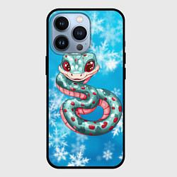 Чехол для iPhone 13 Pro Новогодняя змейка и новый год, цвет: 3D-черный