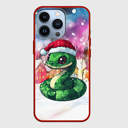 Чехол для iPhone 13 Pro Змейка в деревне - символ 2025, цвет: 3D-красный