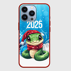 Чехол для iPhone 13 Pro Змея новогодняя 2025, цвет: 3D-красный