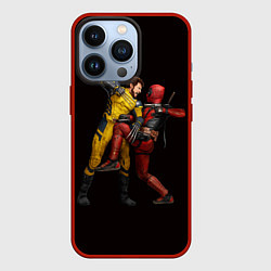 Чехол для iPhone 13 Pro Дэдпул против Росомахи, цвет: 3D-красный