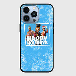 Чехол для iPhone 13 Pro Happy Holidays - Fortnite Ginger Gunner и Щелкунчи, цвет: 3D-черный