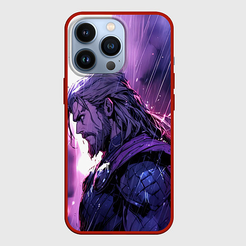 Чехол iPhone 13 Pro Thor - Neon rain / 3D-Красный – фото 1