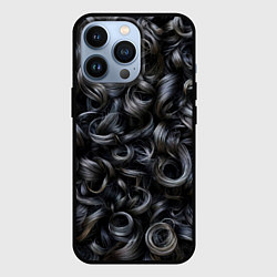 Чехол для iPhone 13 Pro Черные кудри, цвет: 3D-черный