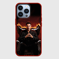 Чехол для iPhone 13 Pro Люцифер на стуле, цвет: 3D-красный