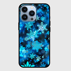 Чехол для iPhone 13 Pro Снежный новогодний узор, цвет: 3D-черный