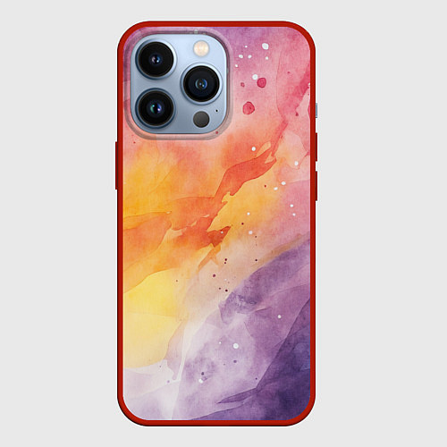 Чехол iPhone 13 Pro Краски акварели / 3D-Красный – фото 1