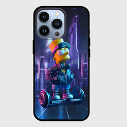 Чехол для iPhone 13 Pro Bart Simpson on a gyro scooter - ai art, цвет: 3D-черный