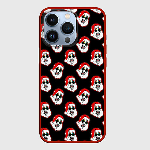 Чехол iPhone 13 Pro Santa clown Art / 3D-Красный – фото 1