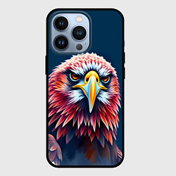 Чехол для iPhone 13 Pro Яркий орел на синем фоне, цвет: 3D-черный