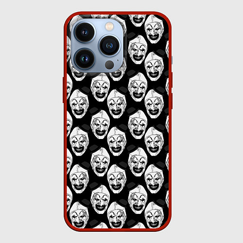 Чехол iPhone 13 Pro Funny terrifier clown Art / 3D-Красный – фото 1