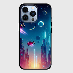 Чехол для iPhone 13 Pro Neon metropolis in the future - ai art fantasy, цвет: 3D-черный