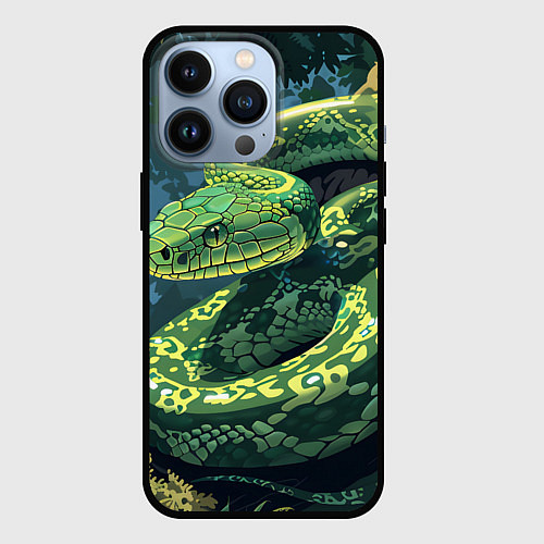 Чехол iPhone 13 Pro Змея на дереве / 3D-Черный – фото 1