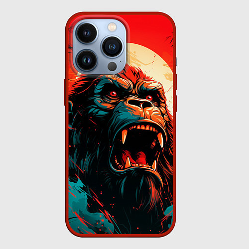 Чехол iPhone 13 Pro King Kong roar / 3D-Красный – фото 1