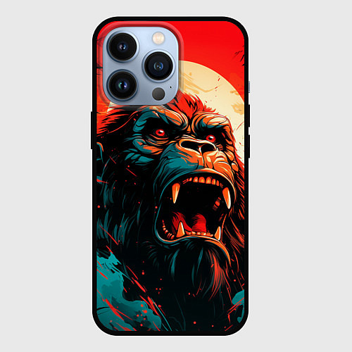 Чехол iPhone 13 Pro King Kong roar / 3D-Черный – фото 1