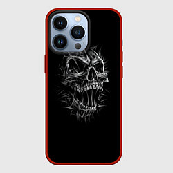 Чехол для iPhone 13 Pro Череп с шипами, цвет: 3D-красный