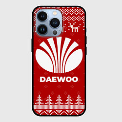 Чехол для iPhone 13 Pro Новогодний Daewoo с оленями, цвет: 3D-черный