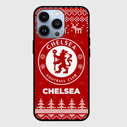 Чехол для iPhone 13 Pro Новогодний Chelsea с оленями, цвет: 3D-черный