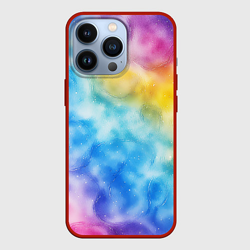 Чехол iPhone 13 Pro Радужный паттерн / 3D-Красный – фото 1