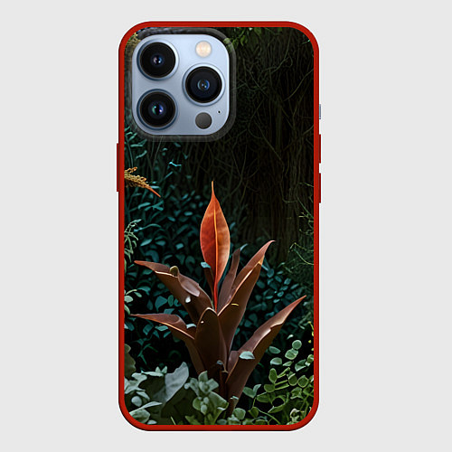 Чехол iPhone 13 Pro Объемные растения / 3D-Красный – фото 1