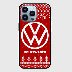 Чехол для iPhone 13 Pro Новогодний Volkswagen с оленями, цвет: 3D-черный