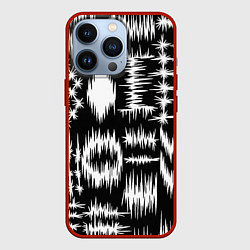 Чехол для iPhone 13 Pro Штриховка - геометрическая абстракция, цвет: 3D-красный