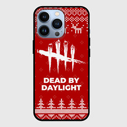 Чехол для iPhone 13 Pro Новогодний Dead by Daylight с оленями, цвет: 3D-черный