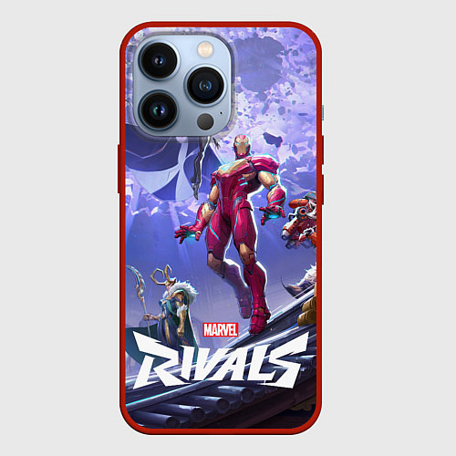 Чехол iPhone 13 Pro Герои Marvel rivals / 3D-Красный – фото 1