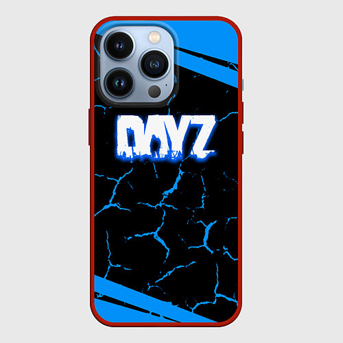 Чехол iPhone 13 Pro Dayz полосы трещины лого / 3D-Красный – фото 1