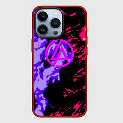 Чехол для iPhone 13 Pro Linkin park огненные краски, цвет: 3D-красный