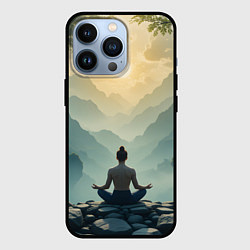 Чехол для iPhone 13 Pro Медитация на рассвете, цвет: 3D-черный