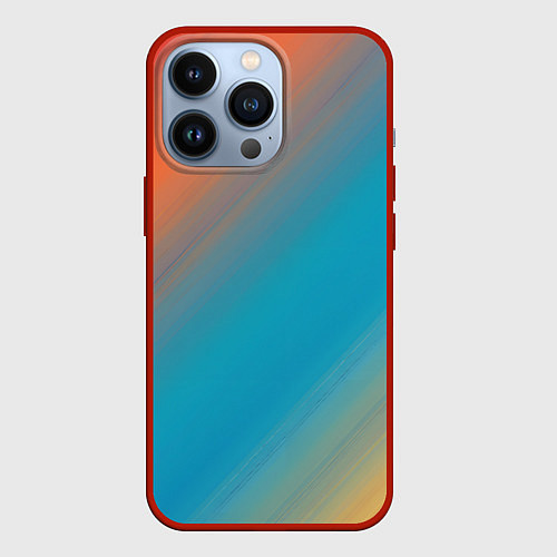 Чехол iPhone 13 Pro Сине-оранжевый градиент / 3D-Красный – фото 1
