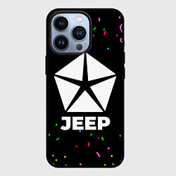 Чехол для iPhone 13 Pro Jeep конфети, цвет: 3D-черный